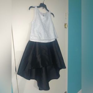 Bonnie Jean Girls Black And White Hi-Lo Skirt Set - Size 10
